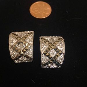 Judith Jack Sterling and Marcasite clip on earrings